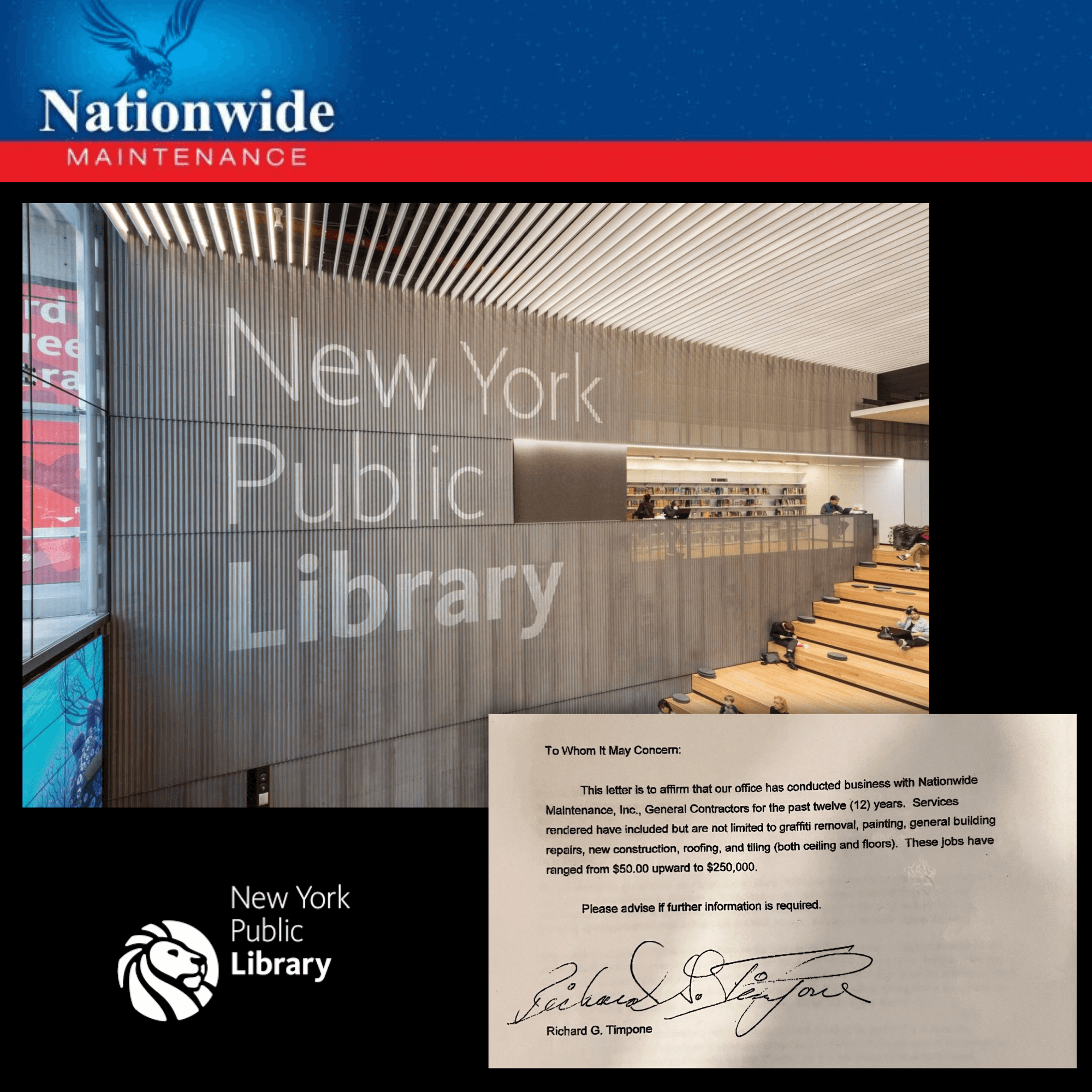 Reference letter from The New York Public Library